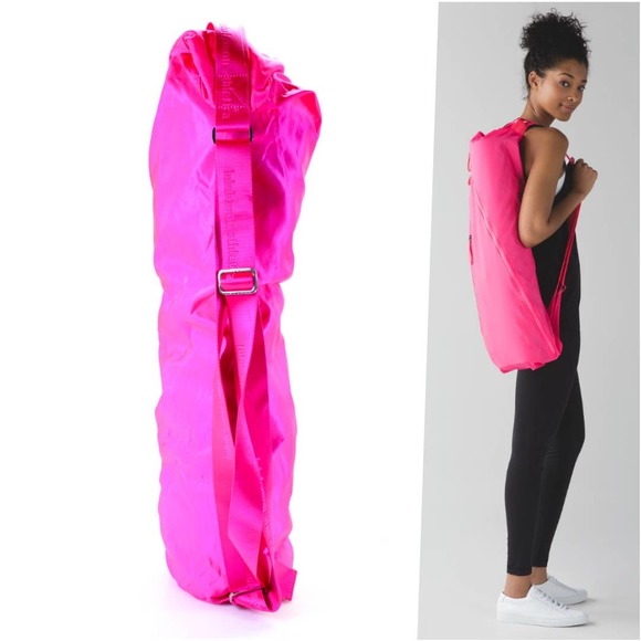 lululemon athletica Handbags - Lululemon Yoga Mat Bag Foldable Lightweight Fushia Pink NWOT